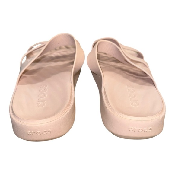 Crocs Brooklyn Strappy Sandals Nude Blush Women’s 11W Wedge Comfort Shoe - Picture 5 of 7